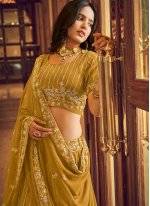 Enthralling Georgette Embroidered Lehenga Choli in Mustard