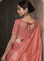 Embroidered Banarasi Silk Lehenga Choli in