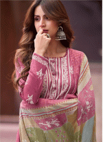 Pink Cotton  Embroidered Women's Salwar suit