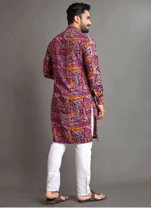Multi Colour color Cotton  fabric Printed Kurta Payjama