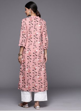 Staggering Pink Cotton  Casual Kurti