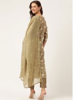 Olive Green Cotton  Casual Salwar suit