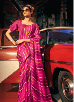 Ravishing Pink Digital Print work Traditional Saree