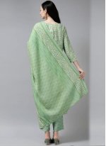 Pista green Printed Casual Salwar suit
