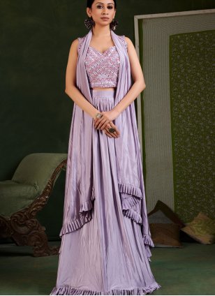 Lavender Festival Imported Designer Sari