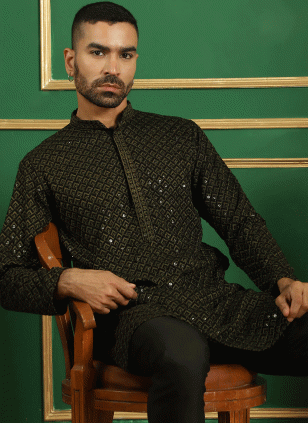 Embroidered Cotton  Kurta Payjama in for Men
