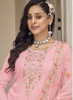 Embroidered Georgette Salwar suit in Pink