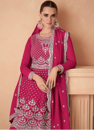Embroidered Salwar suit in Pink