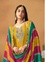 Senton Embroidered Salwar suit in Yellow
