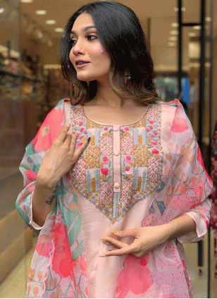 Pink Embroidered Salwar suit