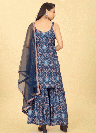 Viscose Readymade Salwar Suits in Blue