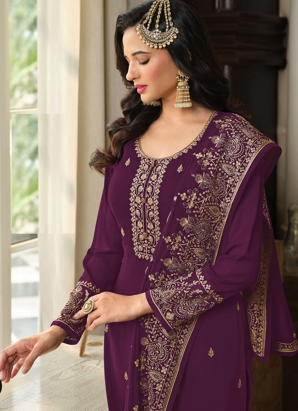 Buy Online Purple Color Designer Salwar Suit : 260909 -