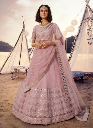 Sea Green and Pink Heavy Bridal Lehenga Choli – nirshaa