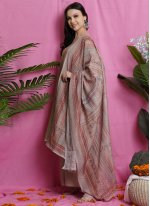 Art Silk Beige Digital Print Trendy Salwar Suit