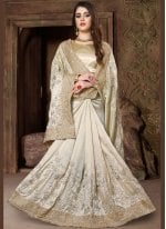 Art Silk Embroidered Traditional Designer Saree in Gold