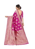 Art Silk Weaving Hot Pink Trendy Saree