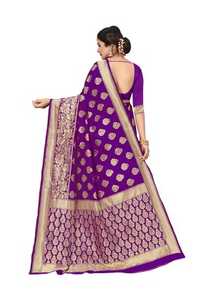 Art Silk Weaving Silk Designer Saree in Violet