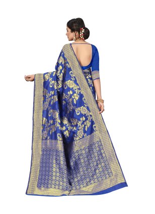 Art Silk Weaving Trendy Saree in Blue