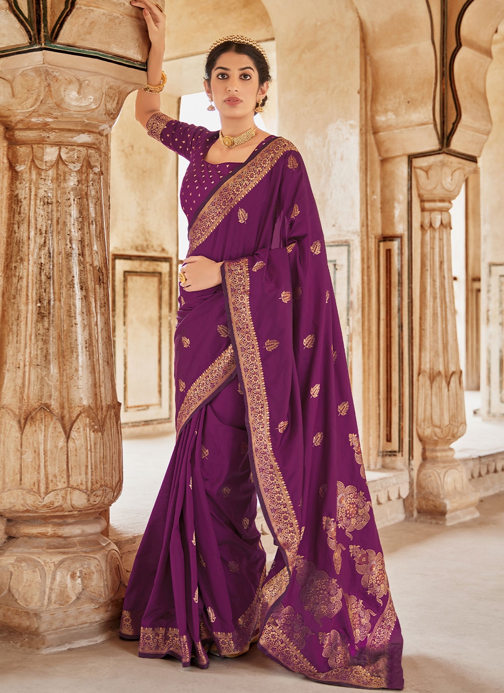 Buy Comely Wine Color Designer Georgette Full Sequence Work Wear Saree  Blouse | Lehenga-Saree