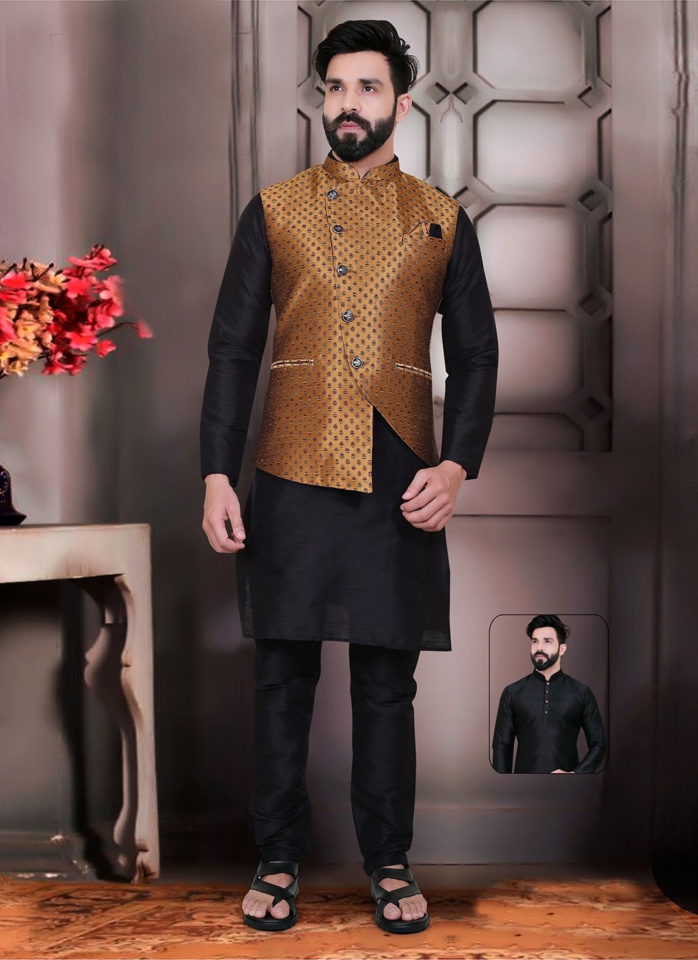 Fancy kurta clearance pajama with jacket