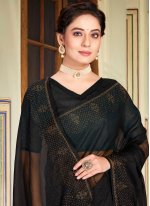 Black Chiffon Stone Trendy Sari