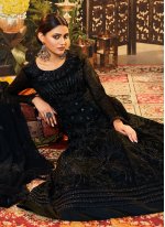Black Embroidered Net Trendy Salwar Suit
