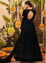 Black Embroidered Net Trendy Salwar Suit
