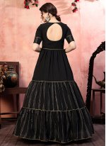 Black Sequins Designer Gown