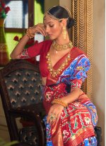Blue Patola Silk Weaving Designer Sari