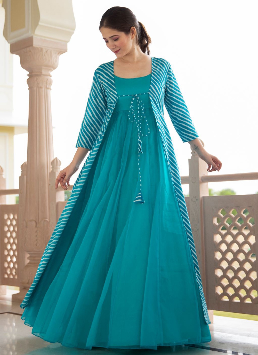 Buy Blue Print Party Wear Kurti Online : 58159 - Kurtis & Tunics