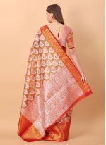 Brown Organza Weaving Classic Sari