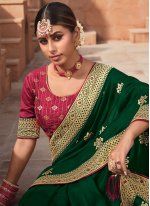 Classic Saree Resham Vichitra Silk in Green