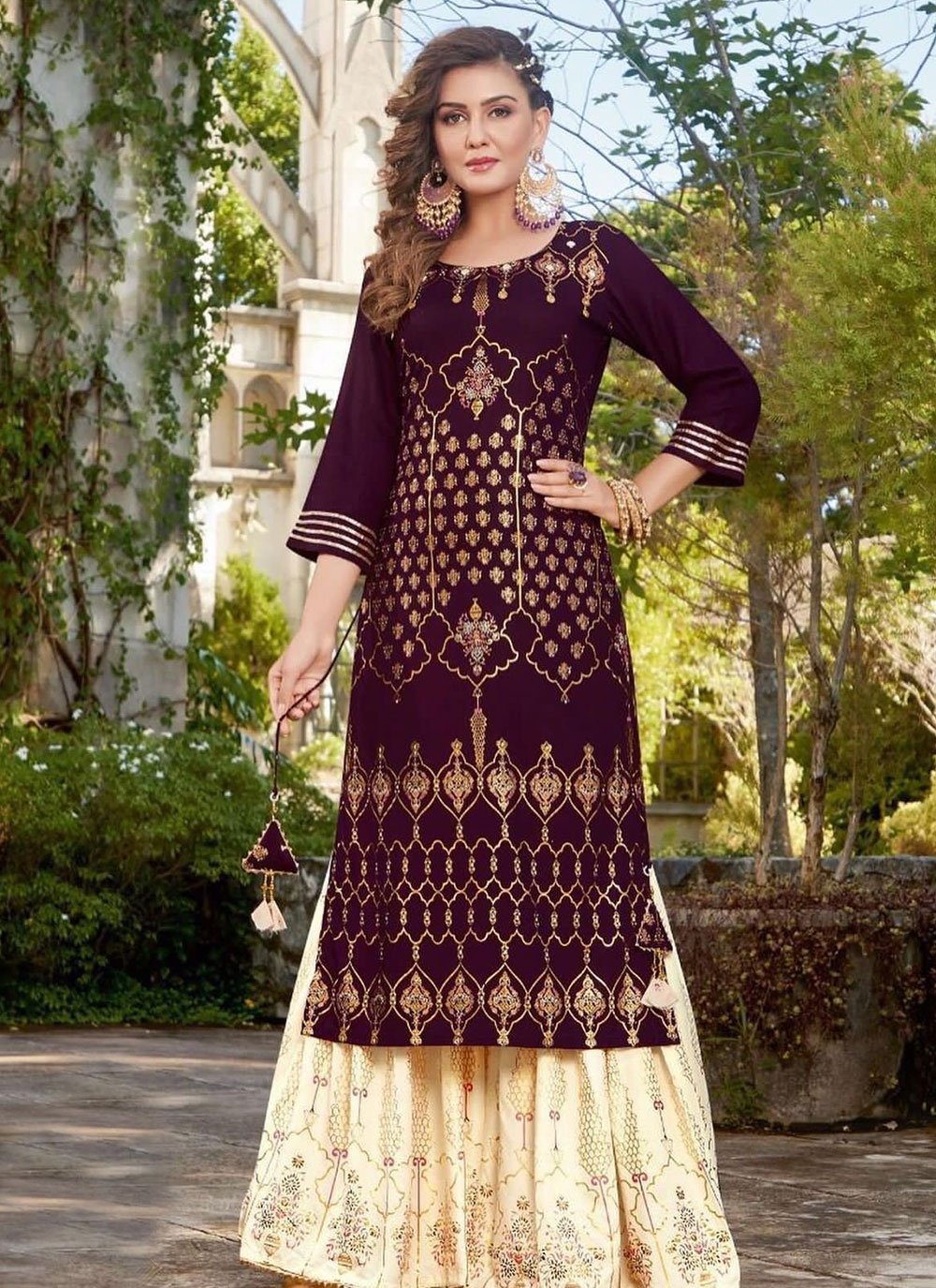 Rayon Cotton Embroidered Salwar Suit with Dupatta.