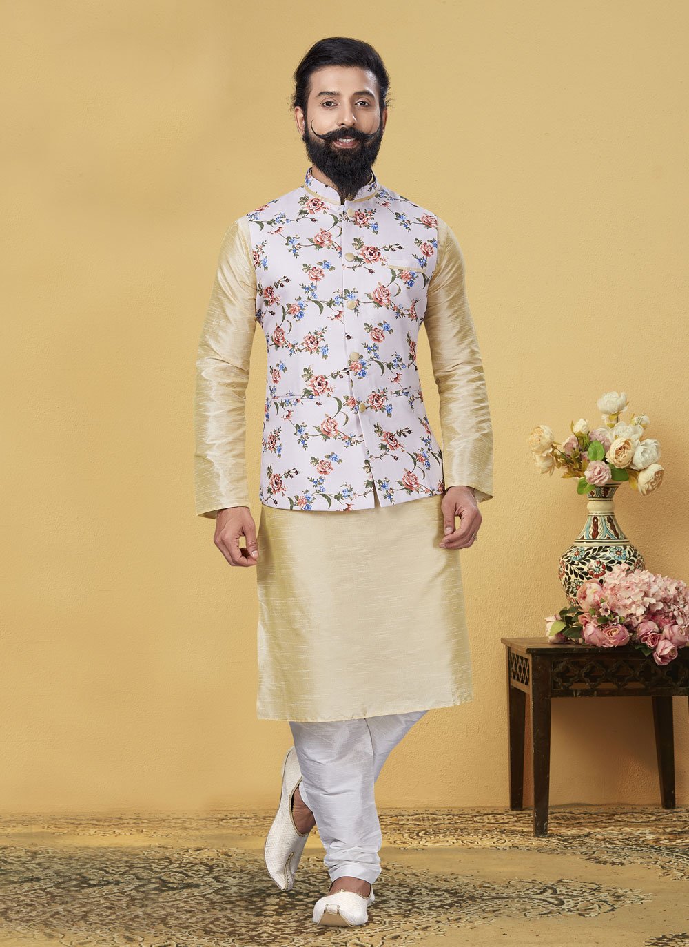 Ajay Arvindbhai Khatri Men's Juth Fabric Regular Nehru Jacket Grey Col –  AjayArvindbhaiKhatri