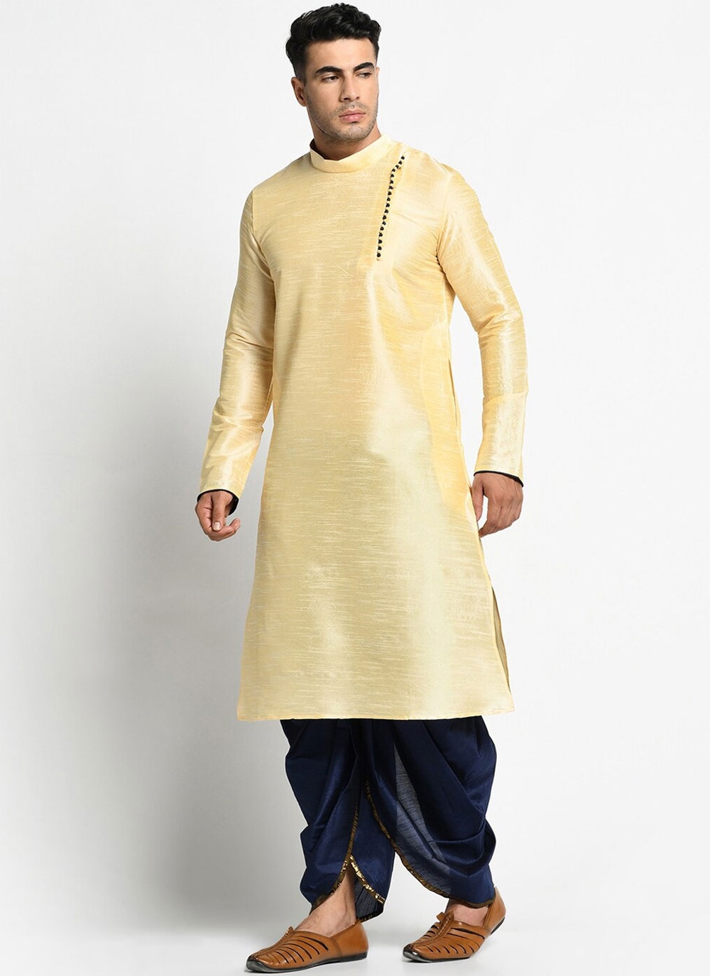 Party Wear Blue color Cotton fabric Dhoti Kurta : 1891888