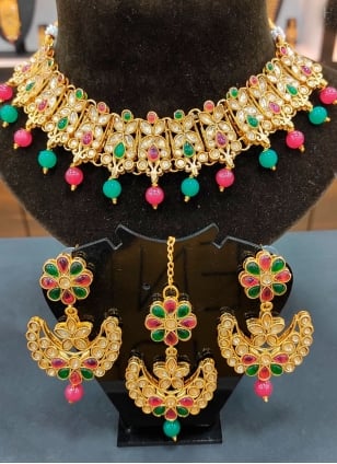 Demure Multi Colour Sangeet Jewellery Set