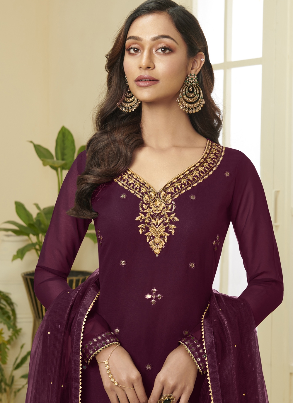 Buy Wine Salwar Kameez  Online Indian Wedding Wine Salwar Kameez