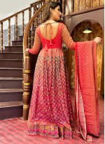 Digital Print Pink Floor Length Designer Anarkali Suit