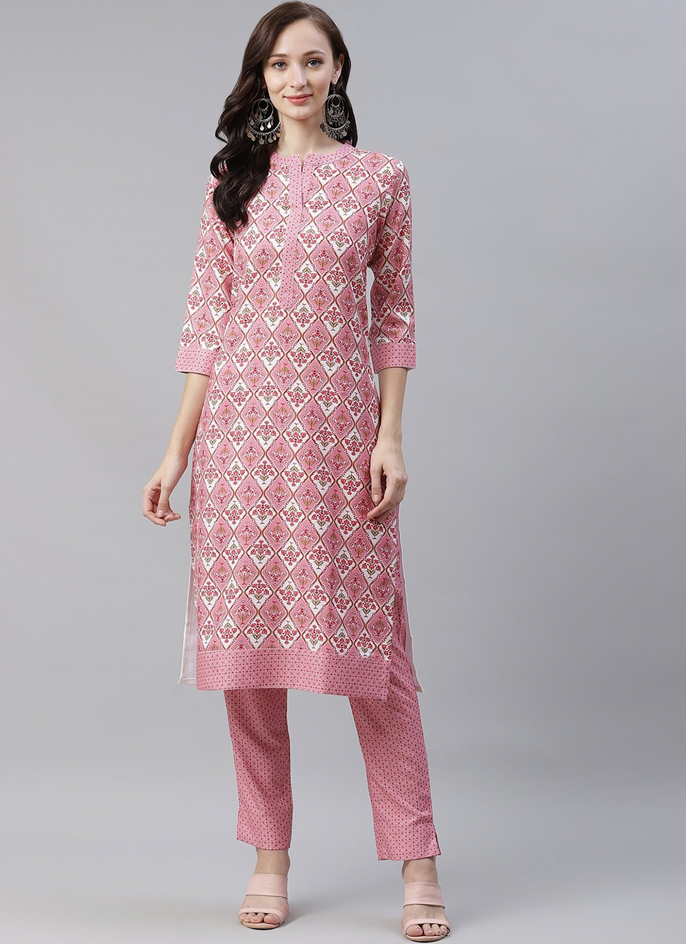 pink party wear kurti