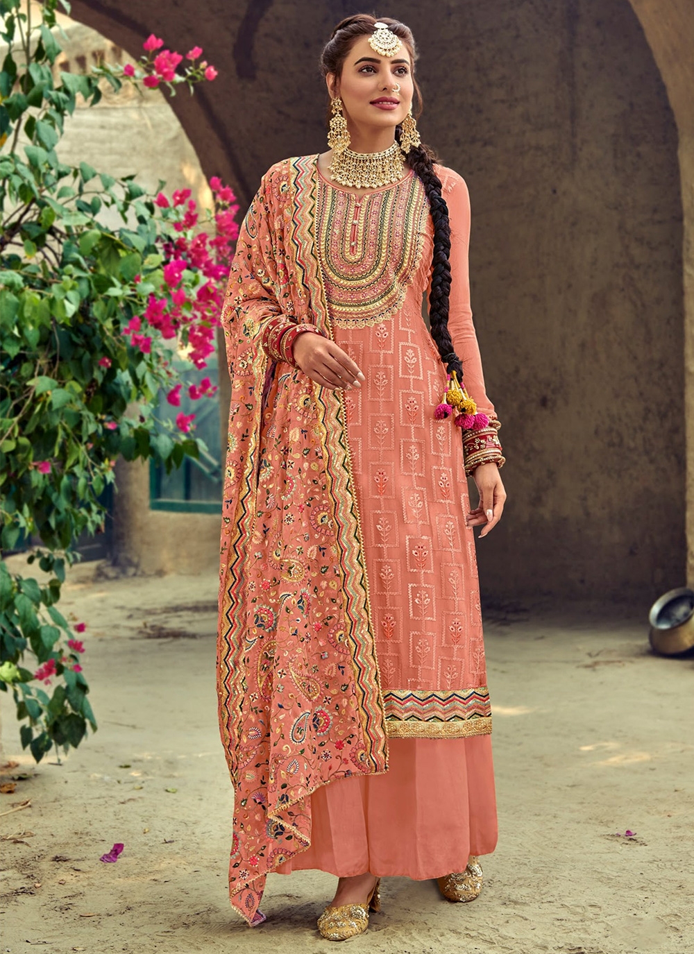 peach color salwar suit online