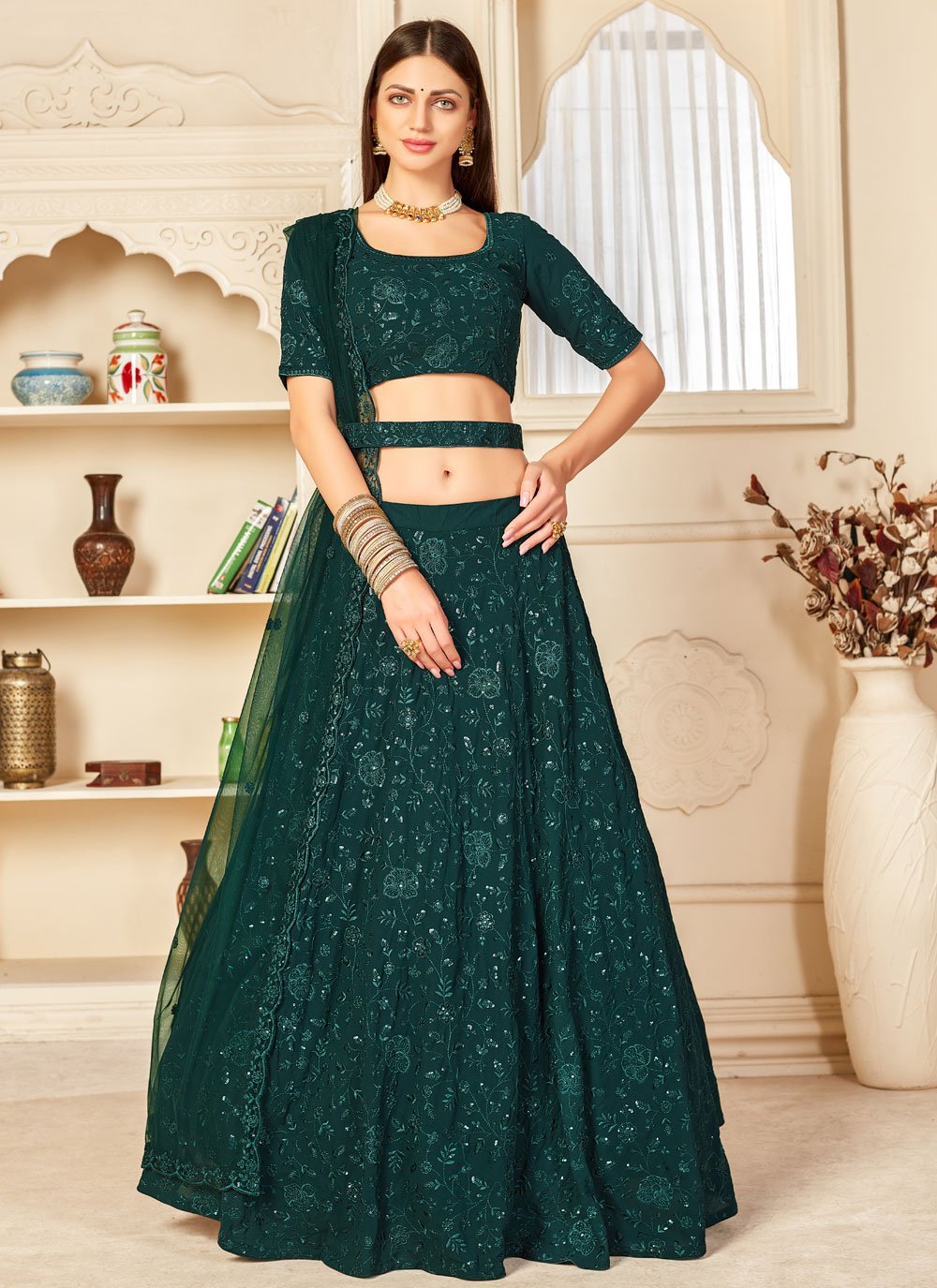 Touch Trends Georgette Lehenga Choli - Buy Touch Trends Georgette Lehenga  Choli online in India