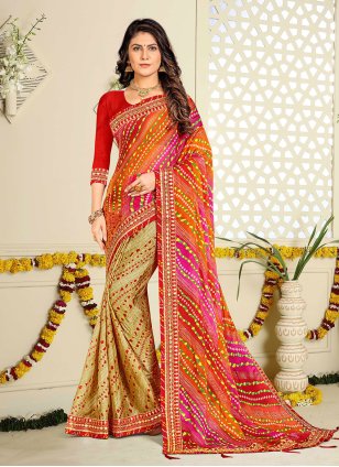 Fancy Fabric Multi Colour Casual Saree