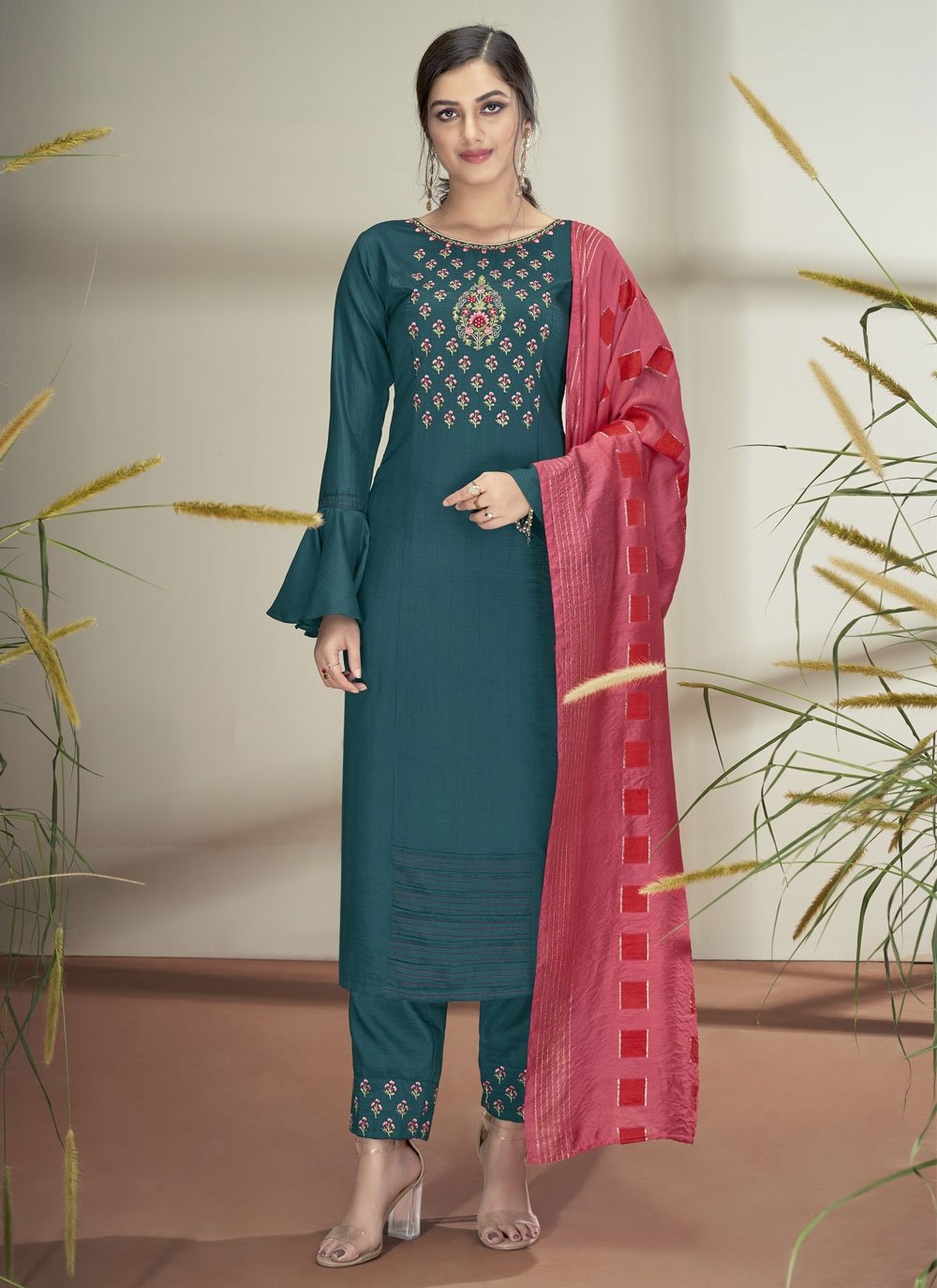 Shop Designer Pant Style Salwar Suits Online at Ninecolours