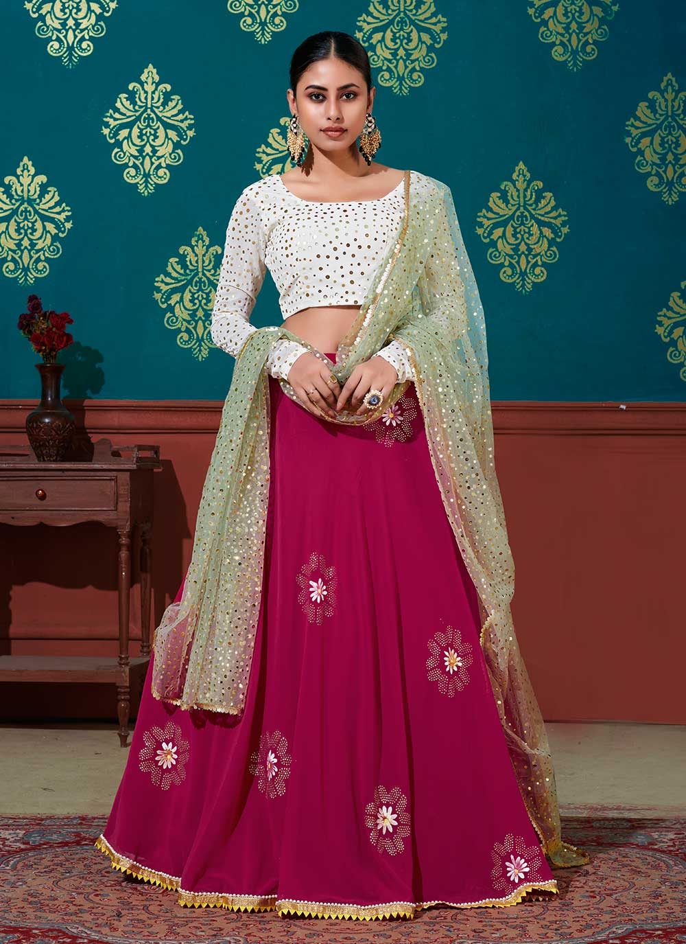 Karneshwar Creation Embroidered Semi Stitched Lehenga Choli - Buy  Karneshwar Creation Embroidered Semi Stitched Lehenga Choli Online at Best  Prices in India | Flipkart.com