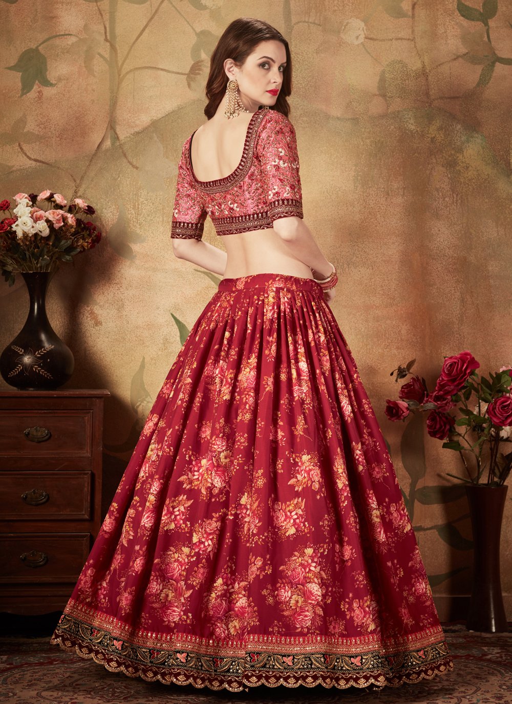 Buy Multi Raw Silk Floral Print Lehenga Choli Dupatta Set by Designer  SCAKHI for Women online at Kaarimarket.com