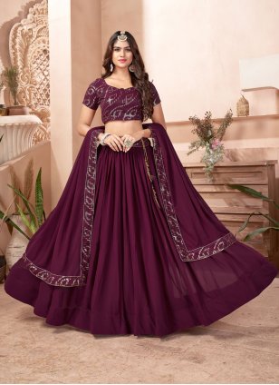 Purple Color Wedding Collection Lehenga Choli – Amrutamfab