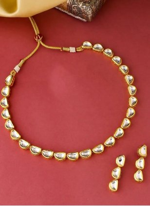 Gold and White Jewellery Set for Women