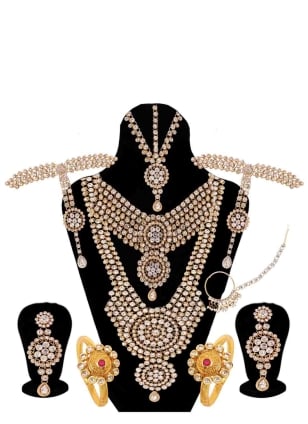 Gold Stone Necklace Set