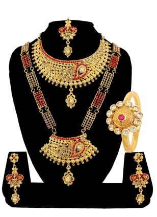 Gold Stone Necklace Set