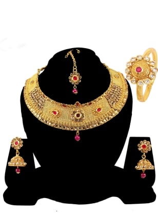 Gold Stone Necklace Set